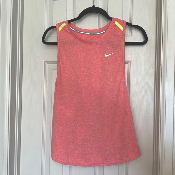 Nike Running Dri-fit cross back tank top, women’s medium, pink/salmon - Picture 1 of 8